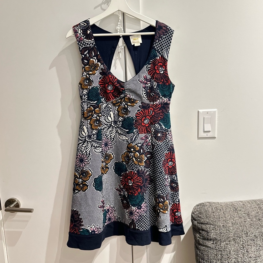 Maeve Anthropologie Navy‎ Floral Dress Large